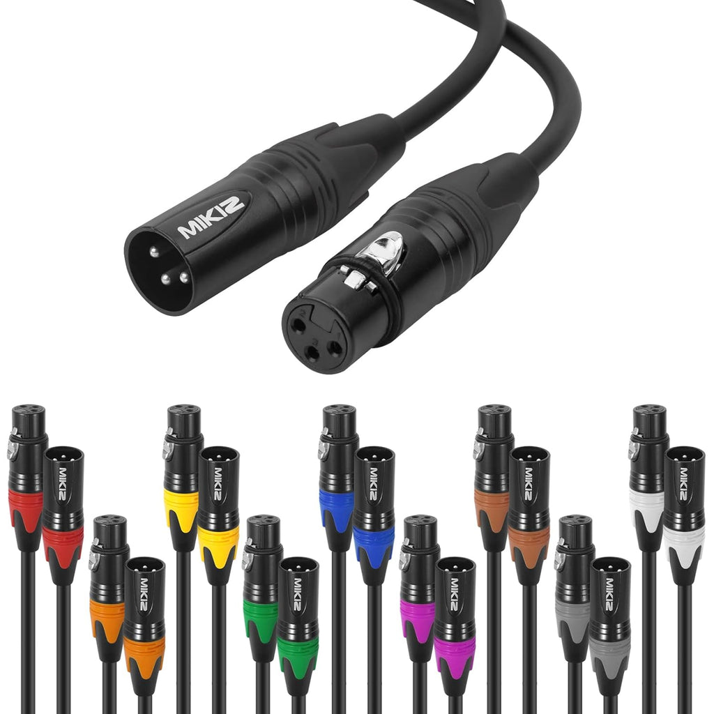 XLR Microphone Cables 25ft 4 Pack Balanced Male to Female Cable Pack of 2 W627