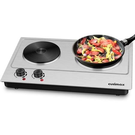 1800W Electric Double Burner Cast Iron Cooktop Y5410