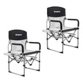 2 Pack Compact Camping Folding Mesh Chair with Side Table and Handle G9822
