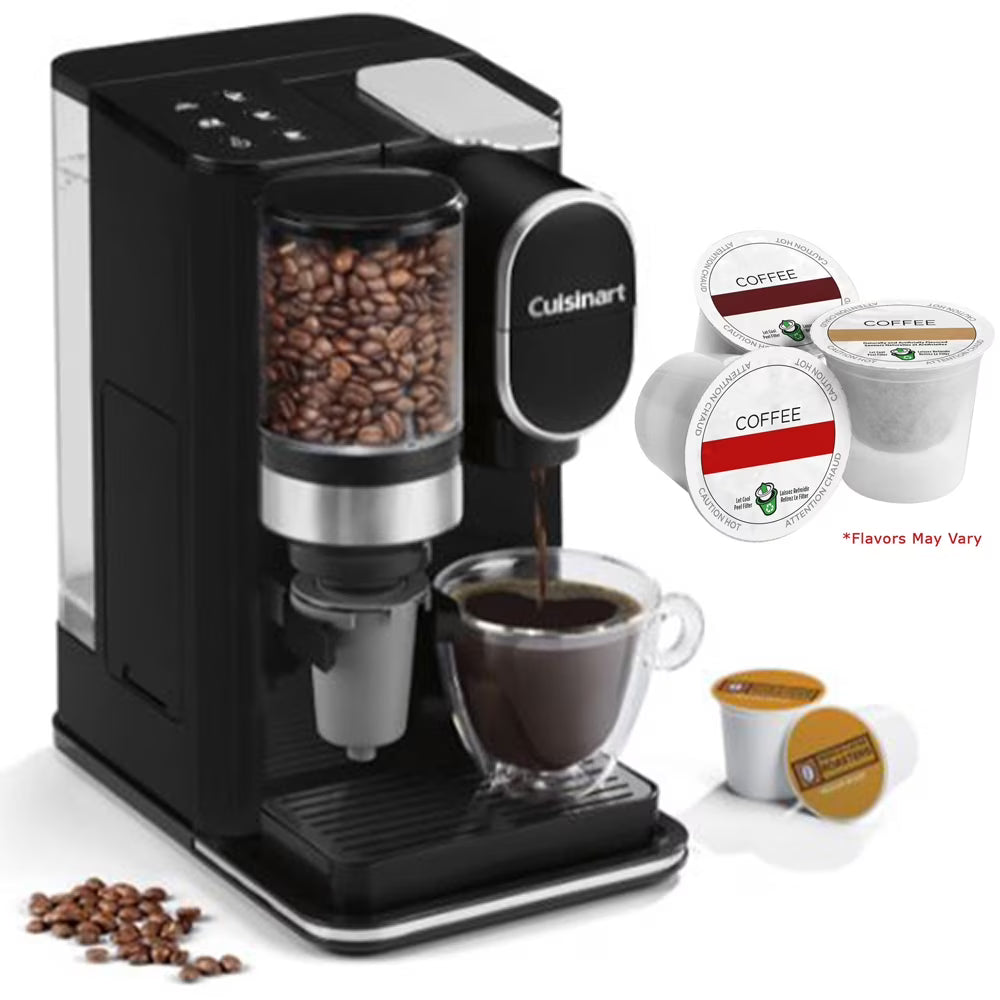 Grind and Brew Single-Serve Coffeemaker Bundle with 3 Single Serve Brew Cups of Coffee F31652