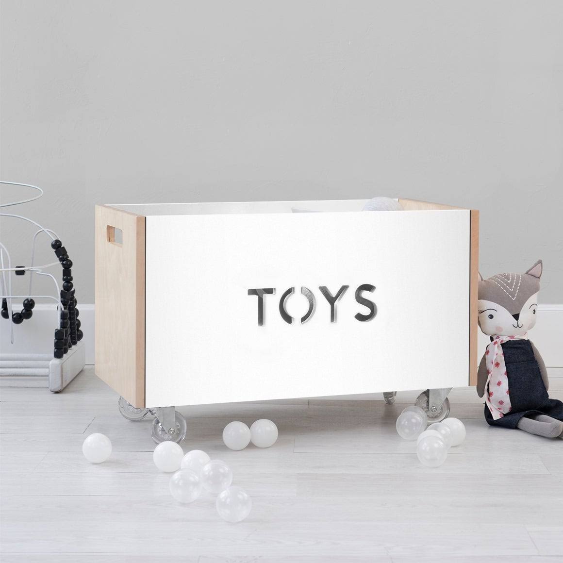 Walnut Pink Toy Box Chest on Casters G880969