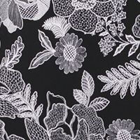 Black Floral Shift Dress Petites 2P Z91162