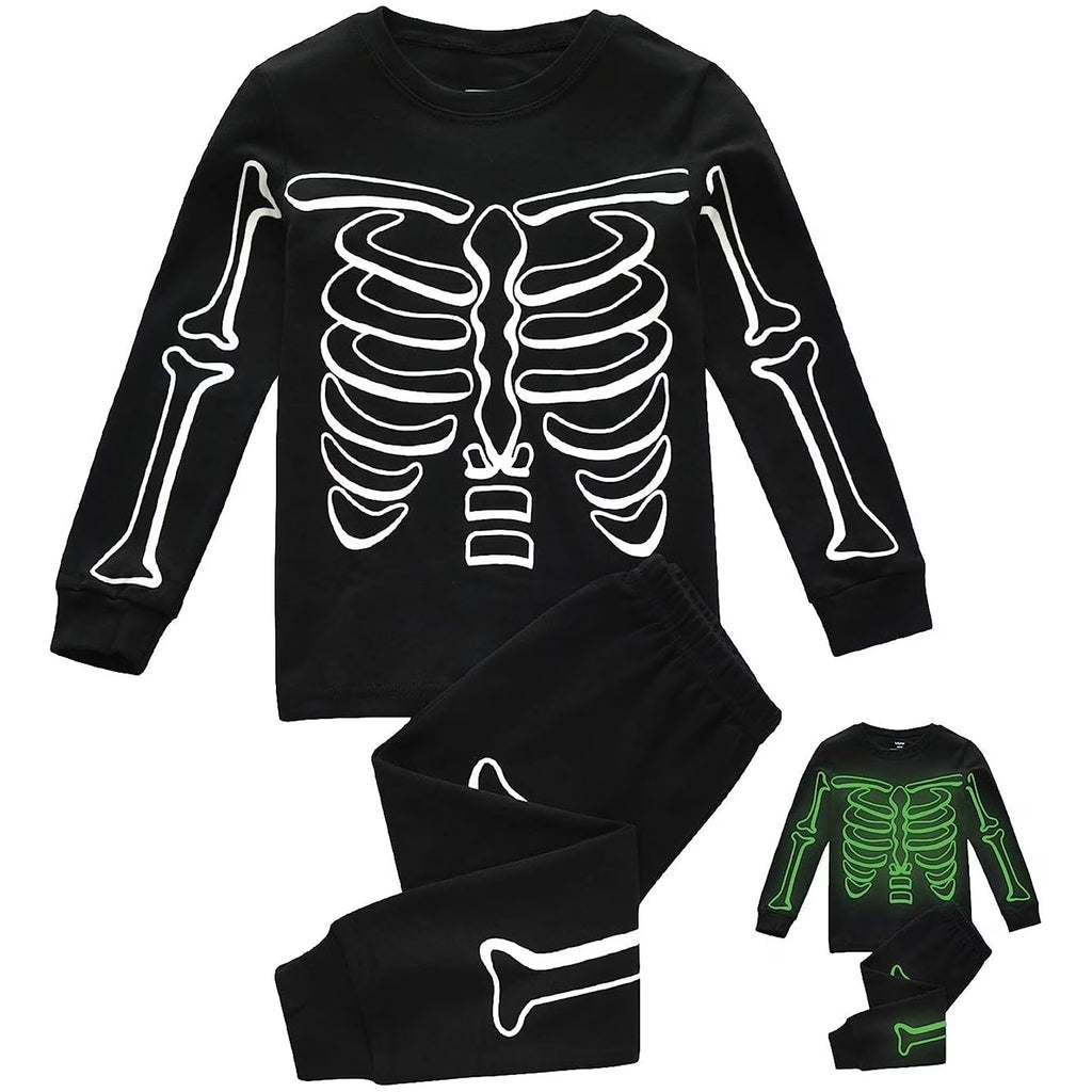Halloween Glowing Skeleton Boys Pajamas Set 10T G292171