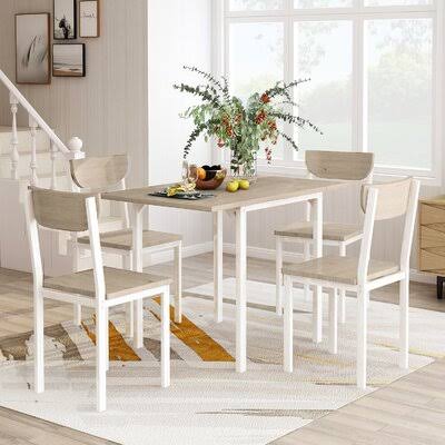 Beige 5 Piece Drop Leaf Dining Set Z706