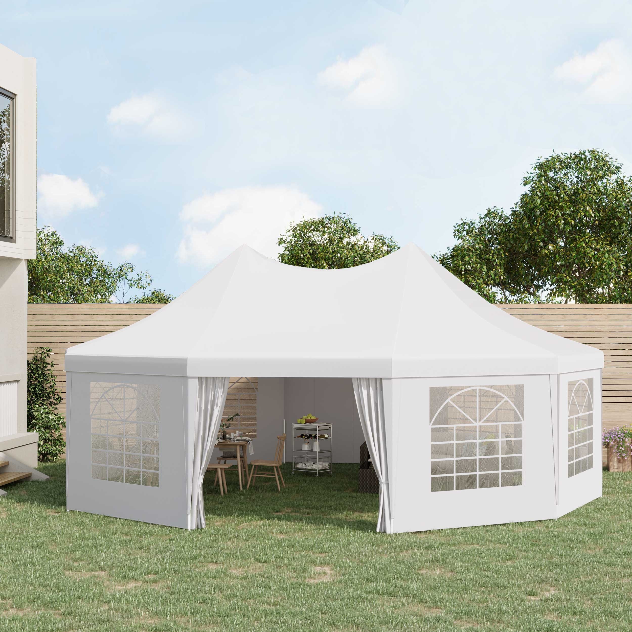 Canopy Party Event Tent with 2 Pull-Back Doors and Windows H288