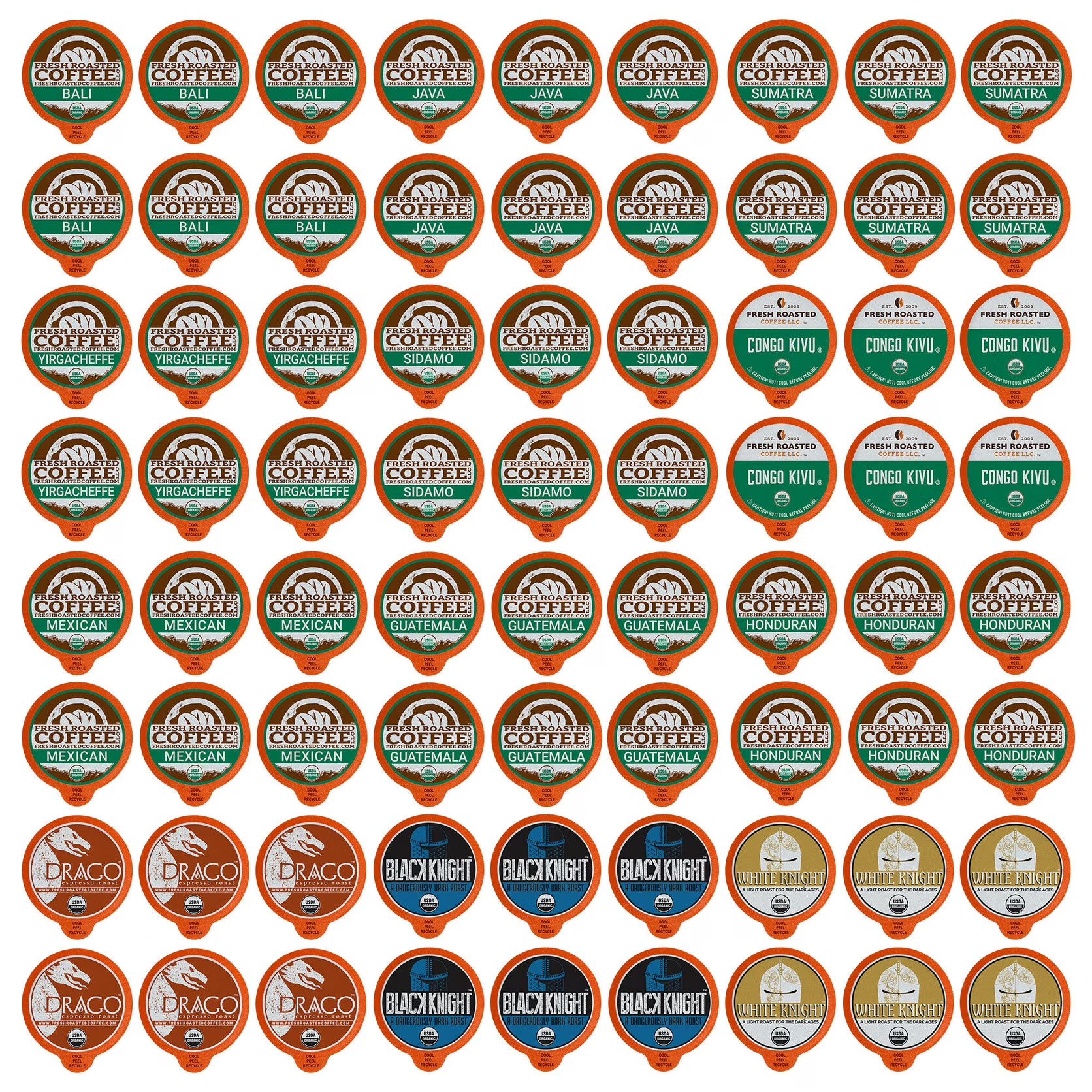 Organic Coffee Pod Sampler, 72 Count J778