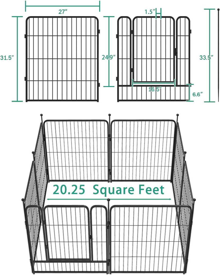 8/32 Panels Pet Playpen, 32 Height S831