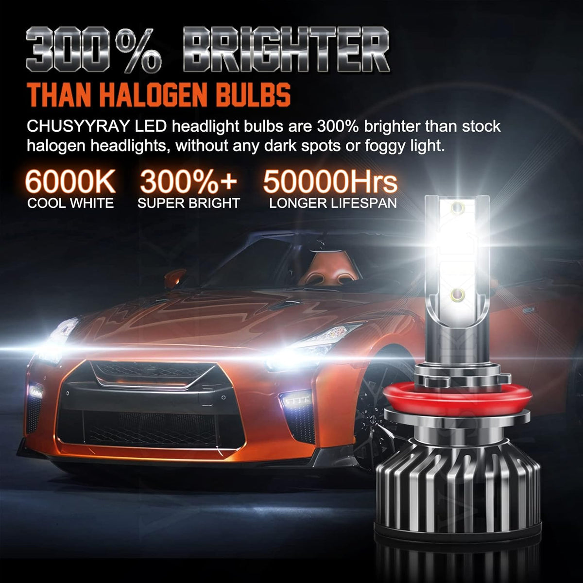 9005 H11 LED Headlight Bulb Combo, 6500K Cool White, Pack of 4 L2521