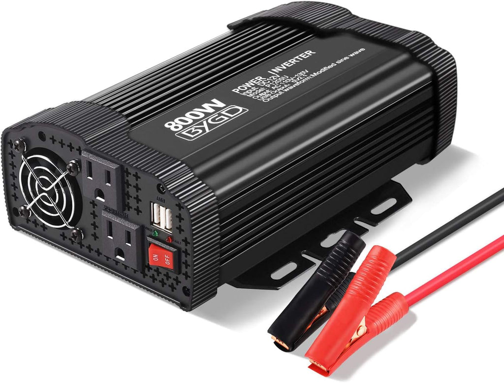2000W Power Inverter 12V to 110V DC to AC Modified Sine Wave Inverter with 4 AC Outlets 2.1A USB Ports S34277