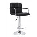 Black Faux Leather Swivel Barstools Set of 3 U288