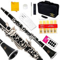 Black Clarinet with Second Barrel, 11 Reeds, 8 Pads, Case Z6653