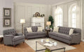 Dark Grey Fabric Sofa Set 3Pcs R2826