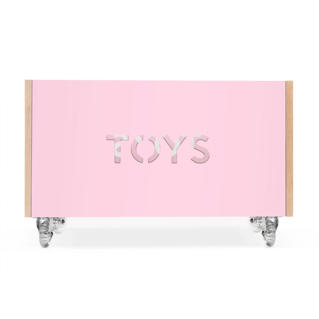 Walnut Pink Toy Box Chest on Casters G880969