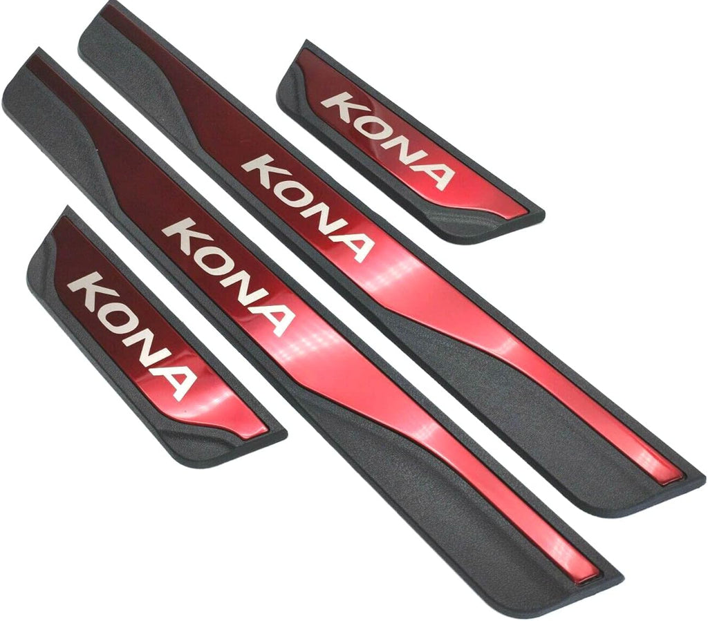 Stainless Door Sill Protector Cover Trim 4pcs Black E163400