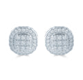 Cluster Diamond Earrings in Sterling Silver X564629