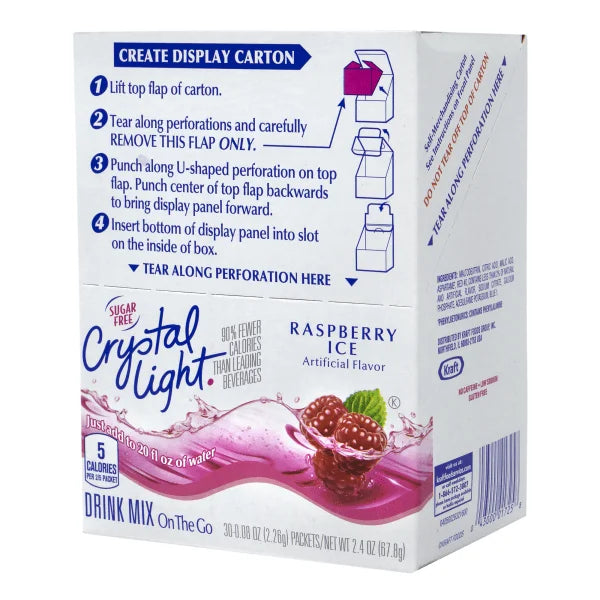 Sugar-Free Raspberry Ice Drink Mix, 30 Packets, Pack of 2 P526126