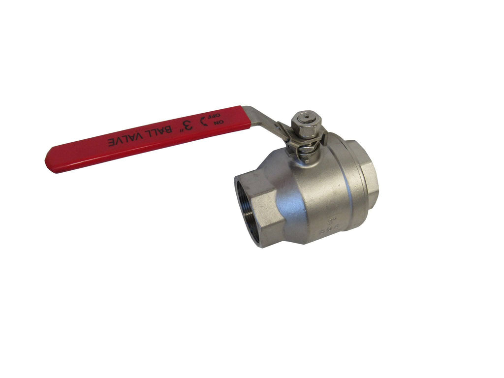 Full Port Ball Valve, 3x22 NPT, 2 Piece, 304 Stainless Steel Y2680
