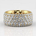 14K Yellow Gold Lab Grown Diamond Round Cut Band Ring V56252