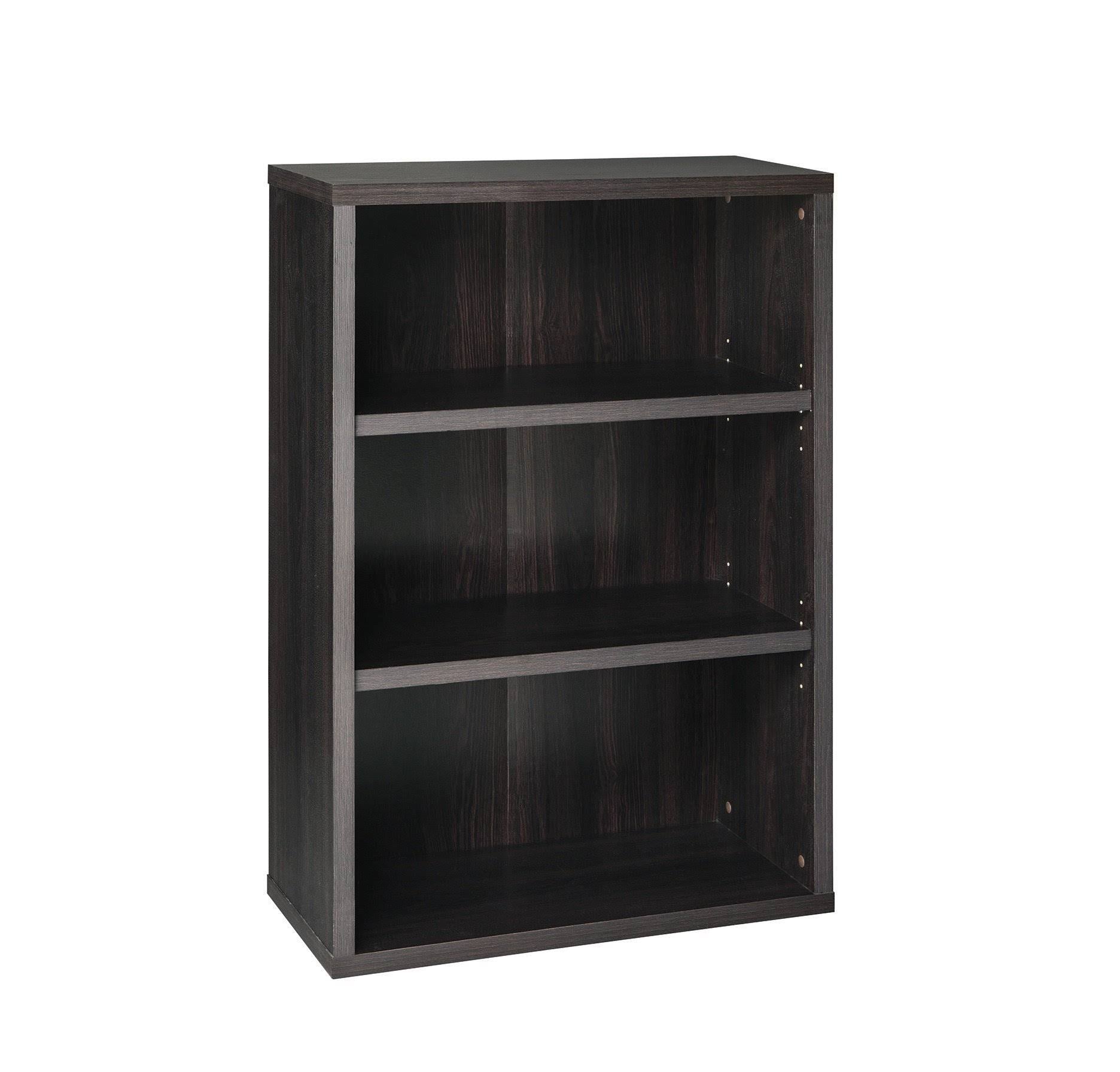 3-Shelf Bookcase Black Walnut J7799