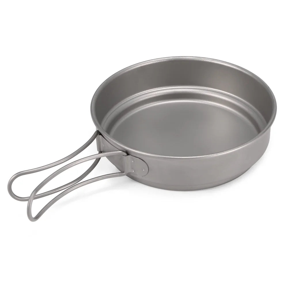 Titanium Cookware Set 1000ml 750ml Pot Pan Spoon Set D94673