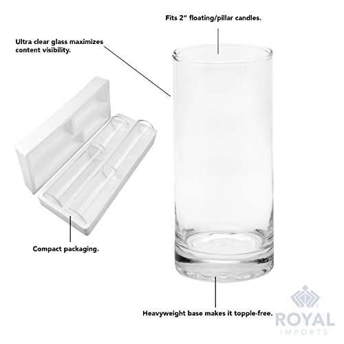SET of 4 Glass Cylinder Vases K352
