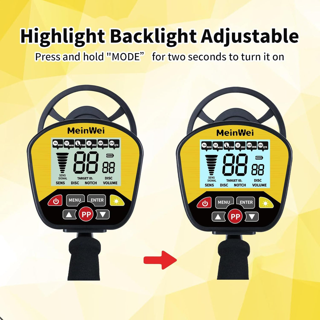 Waterproof Professional Metal Detector with LCD Display, 5 Mode, 10" Coil I809