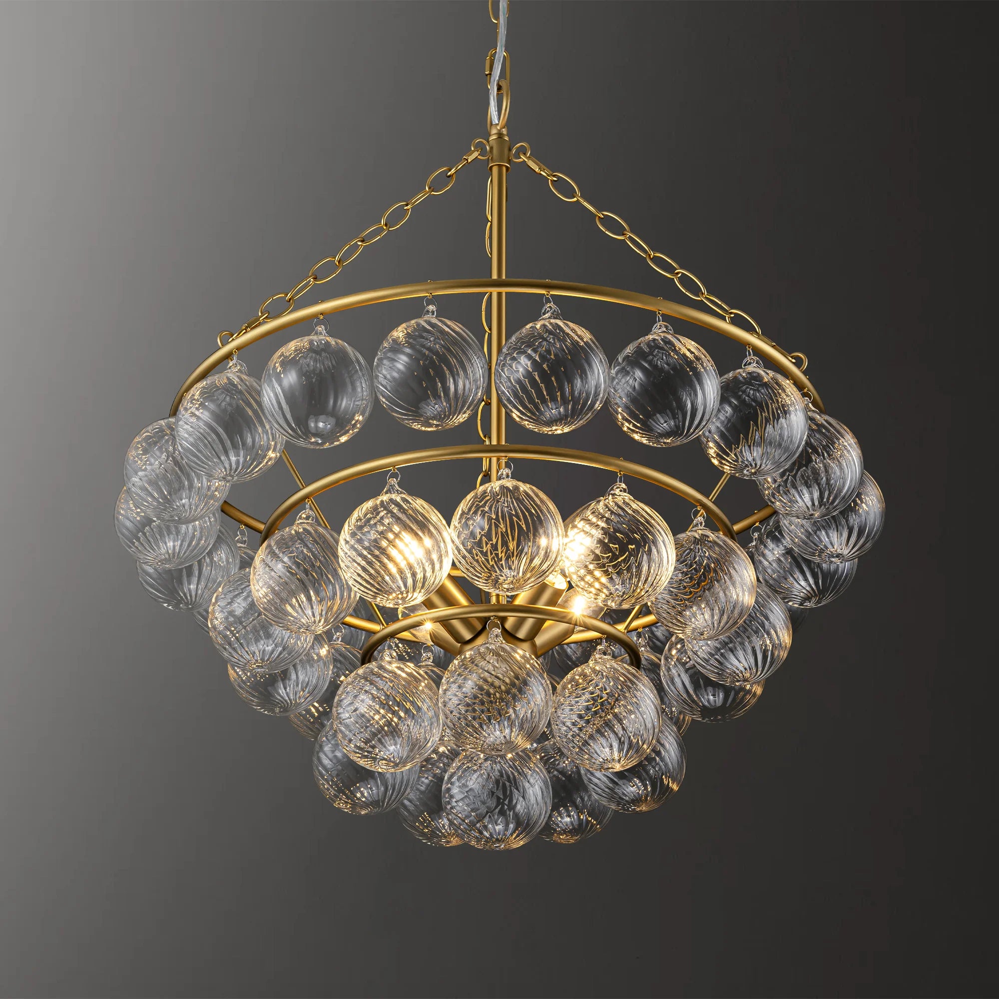 4-Light Dimmable Glass Chandelier W4084