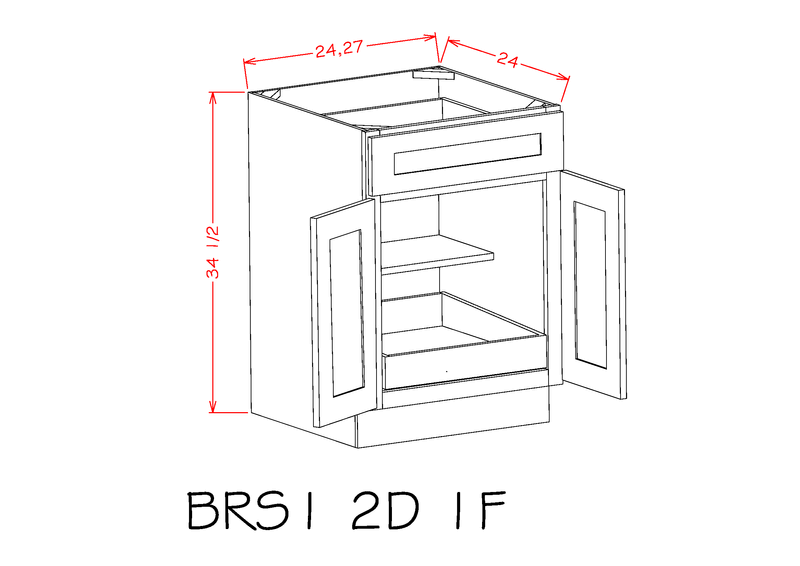 Grey 2 Door 1 Drawer 1 Shelf Base Cabinet I527864