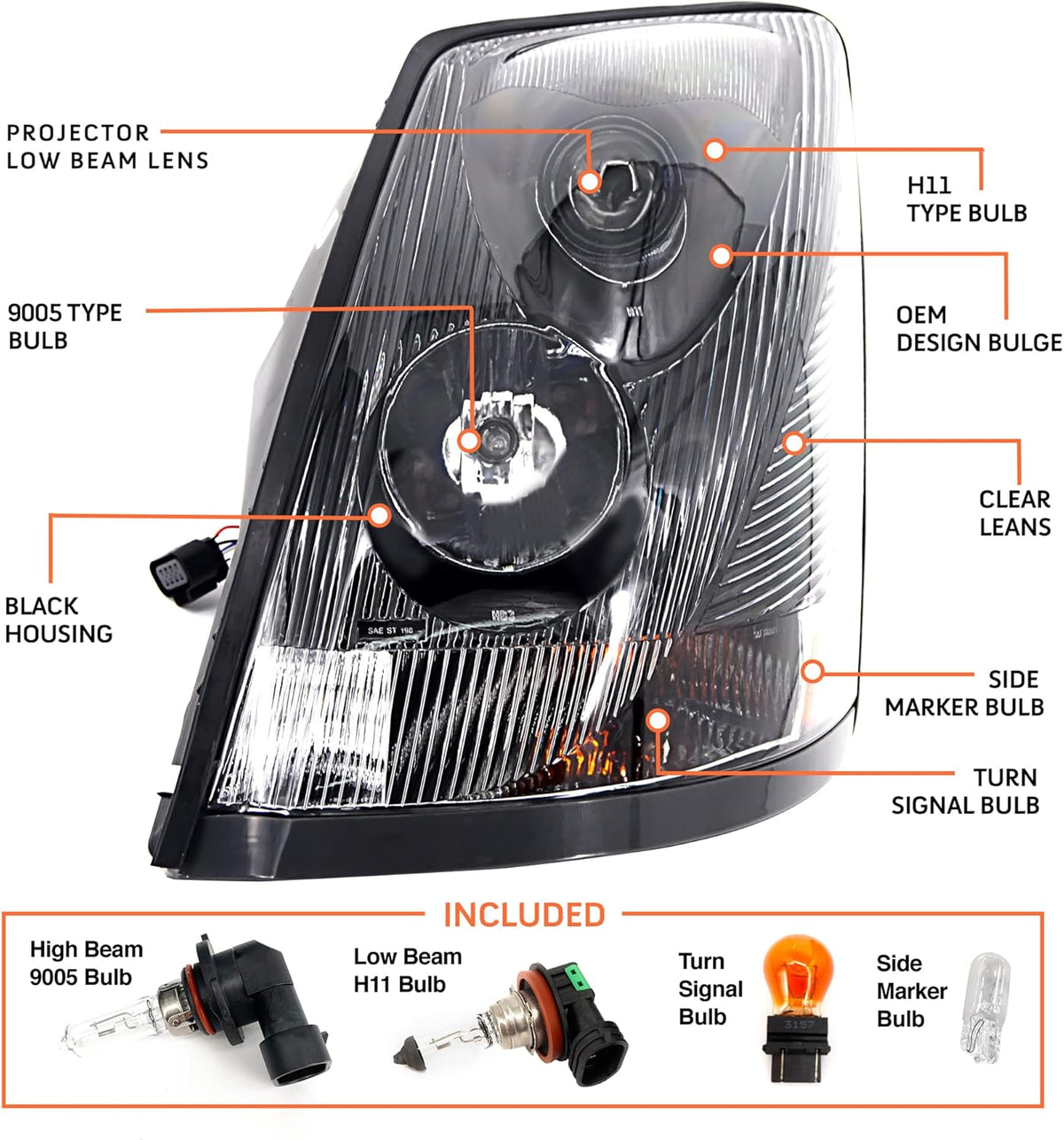 Headlight Pair with Cabin Air Filters for Volvo VN/VNL U4097