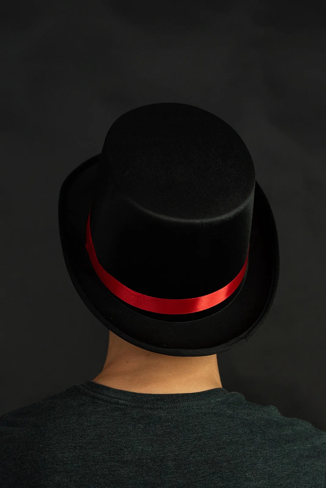 Black Top Hat with Red Band Costume Z593