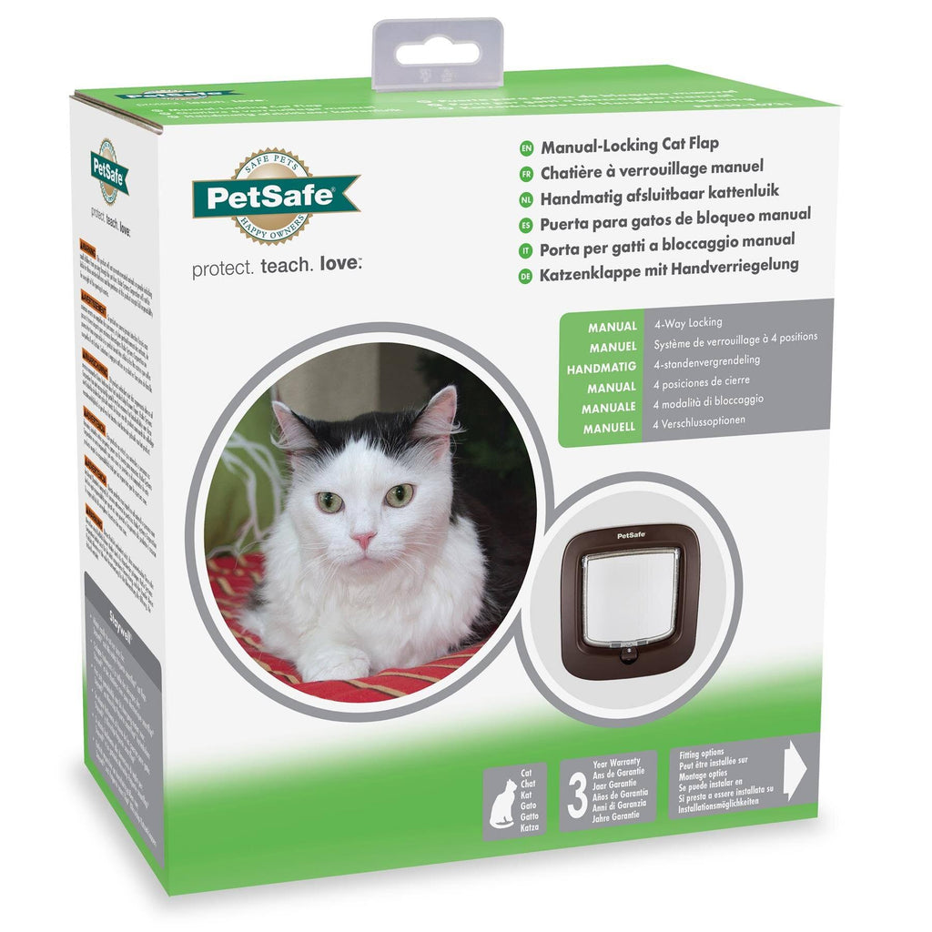 Brown 4 Way Locking Cat Flap B65398