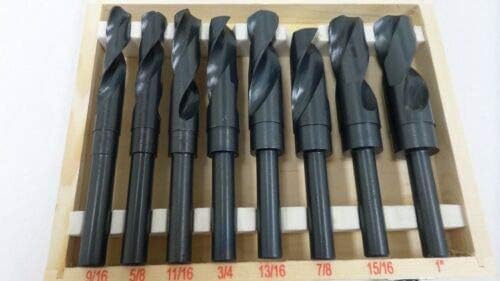 Jumbo Drill Bit Set 8pc 1/2" - 1" Heat Treated Industrial Pack of 2 P92579