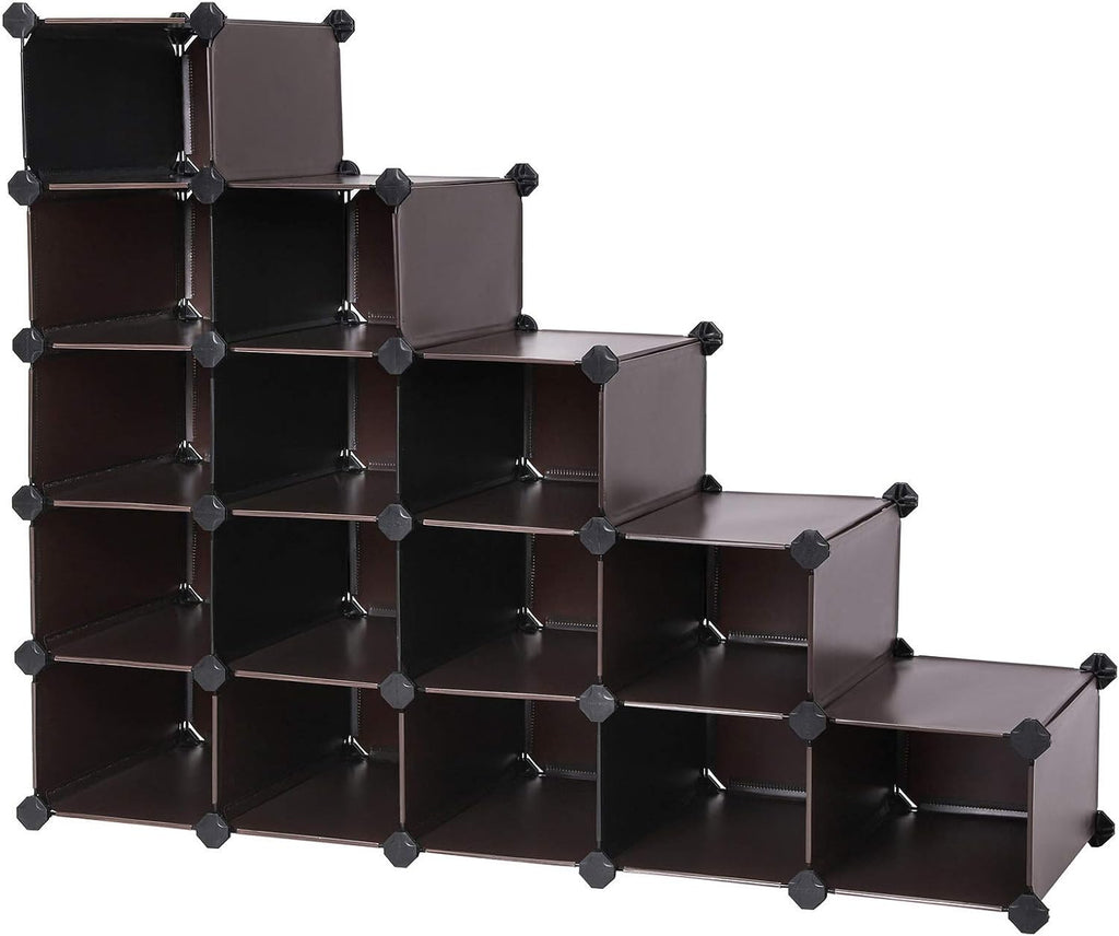 White 15-Slot Plastic Shoe Storage Organizer J83055
