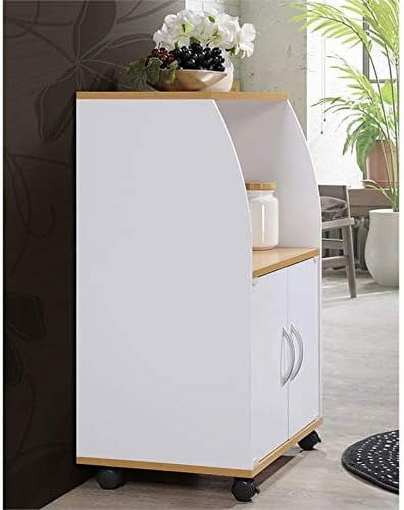 White Microwave Kitchen Cart A74997