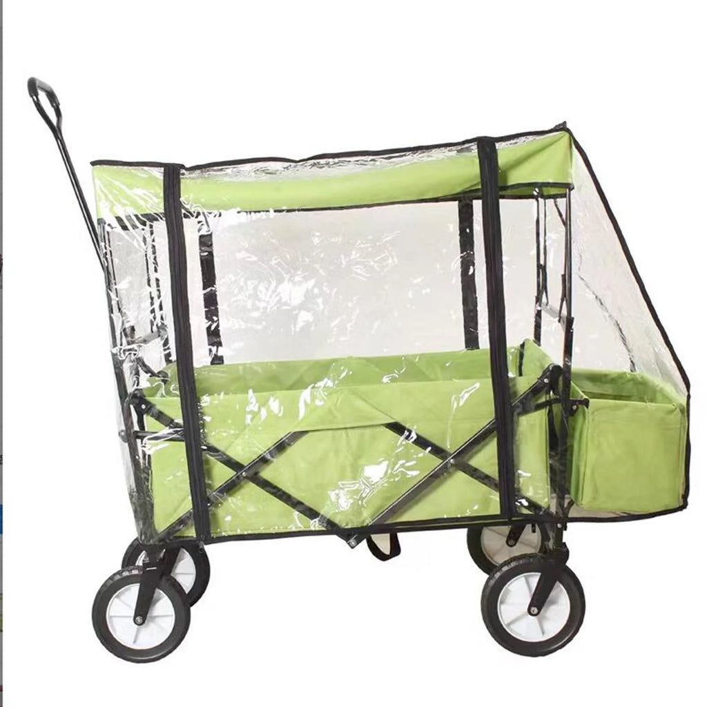Collapsible Wagon Cart Waterproof Cover Canopy Transparent PVC 33x15.7x27.6inch Portable Dustproof Rainproof A53580