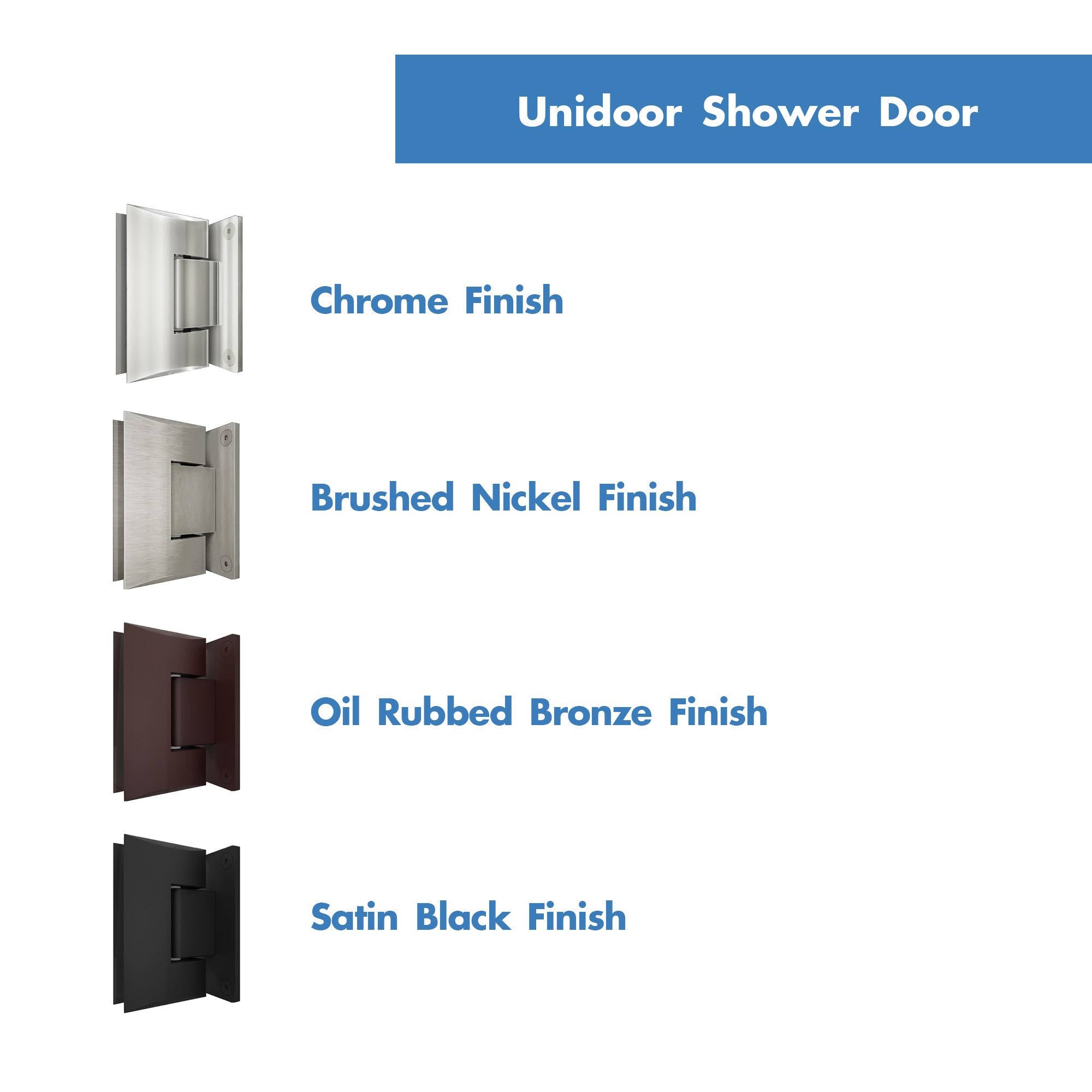 Satin Black Frameless Hinged Shower Door K177544