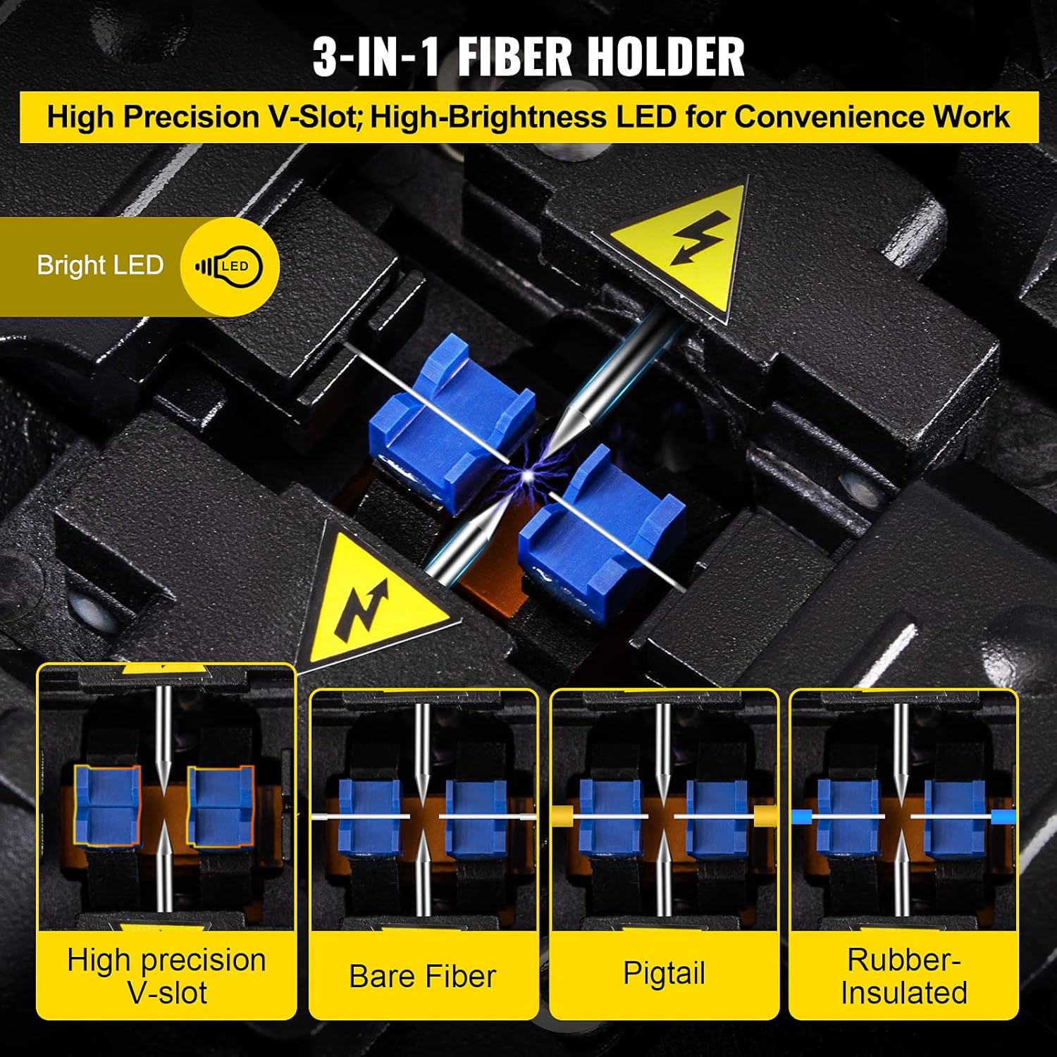Fiber Optic Fusion Splicer Kit with 5 Inch LCD Screen E724