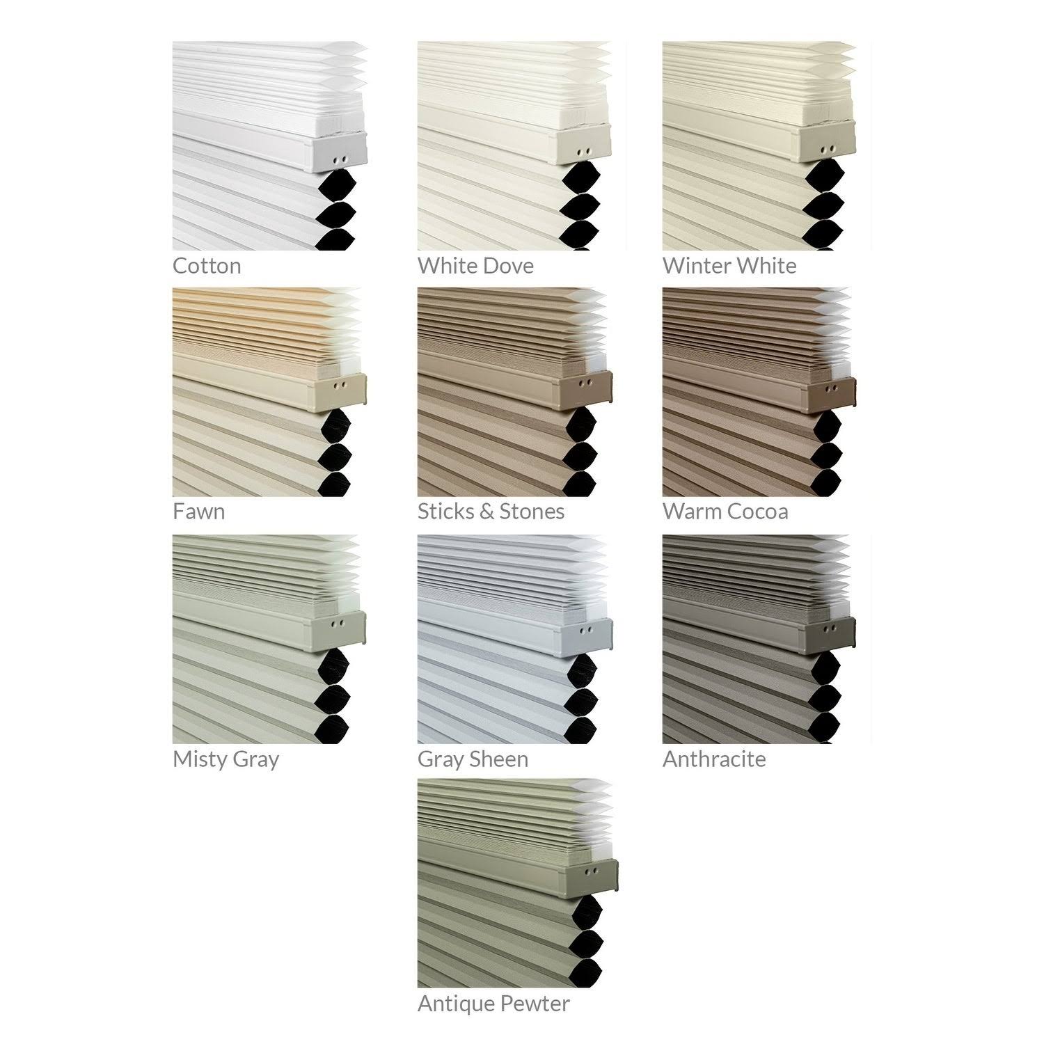 Cordless Cellular Shades Cotton 23x22 x 48x22 V8881