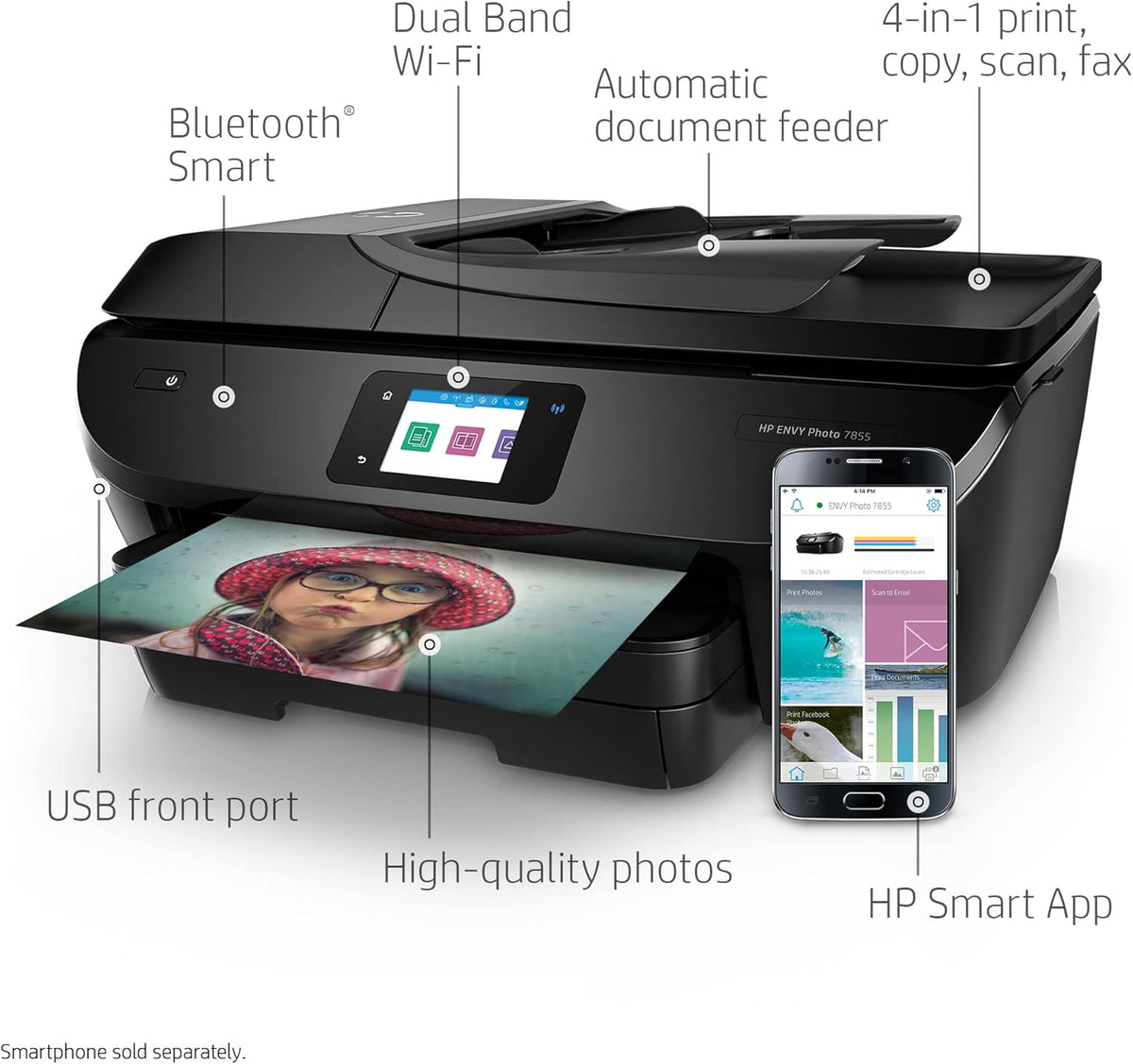 Wireless All-In-One Color Inkjet Photo Printer with Touchscreen N812