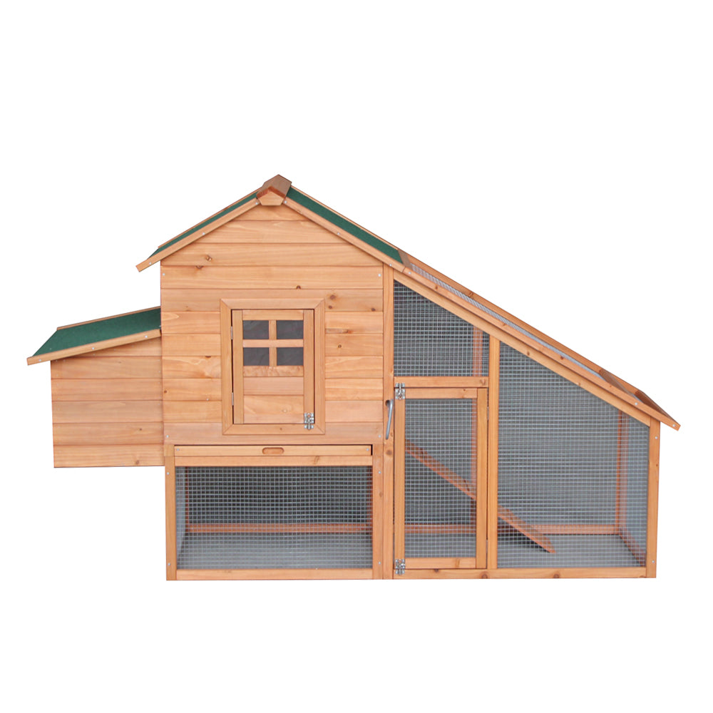 75" Waterproof Wooden Chicken Coop with Nest Box and Run N203