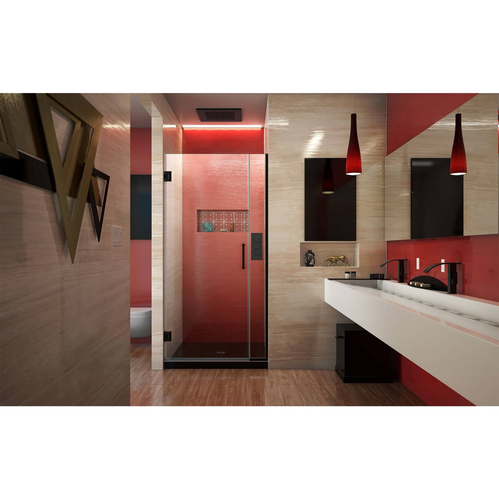 Satin Black Frameless Hinged Shower Door K177544