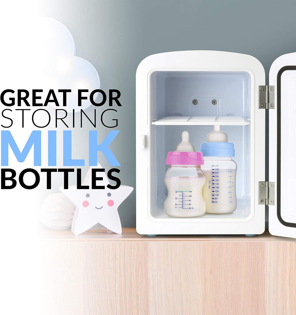 Retro 6-Can Mini Refrigerator with Carry Handle, Aqua T935572