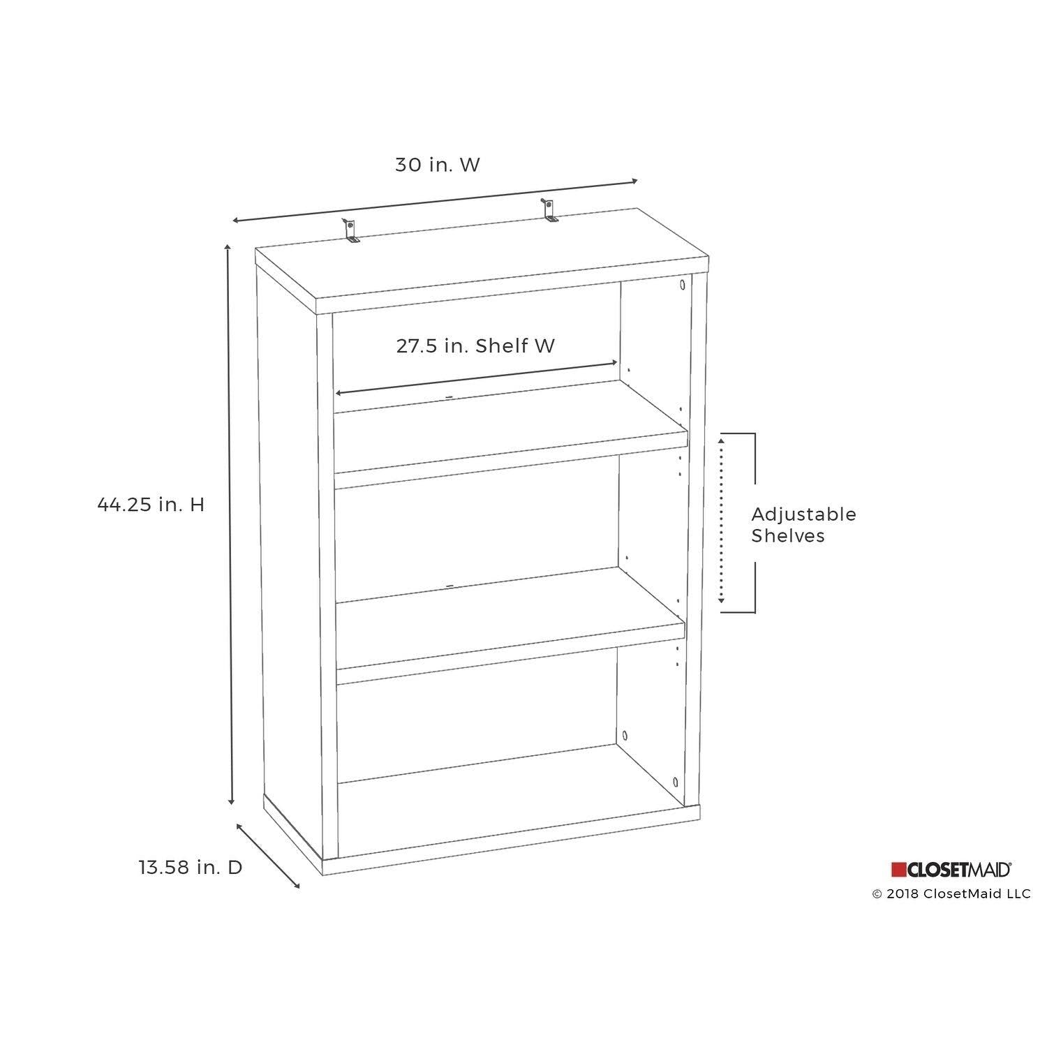 3-Shelf Bookcase Black Walnut J7799