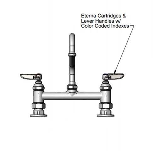 Chrome 18.39 GPM Deck Mounted Bridge Mixing Faucet P710407