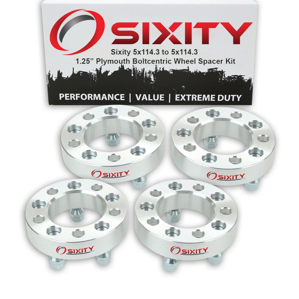 4 pc 1.25" 5x114.3 Wheel Spacers with 1.25in Studs Lugs V6046