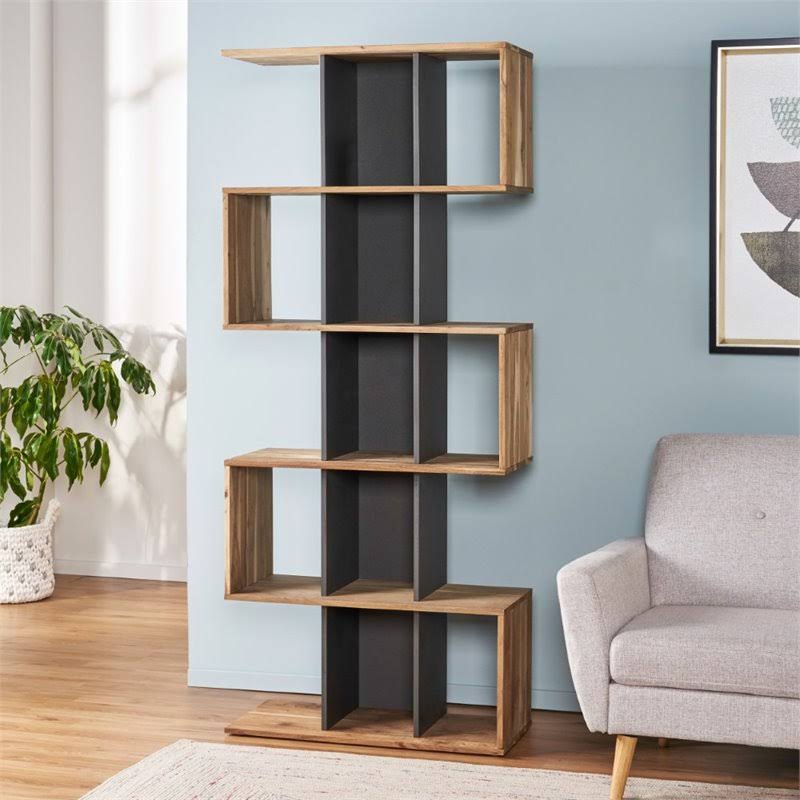Natural Acacia Wood Bookcase F105