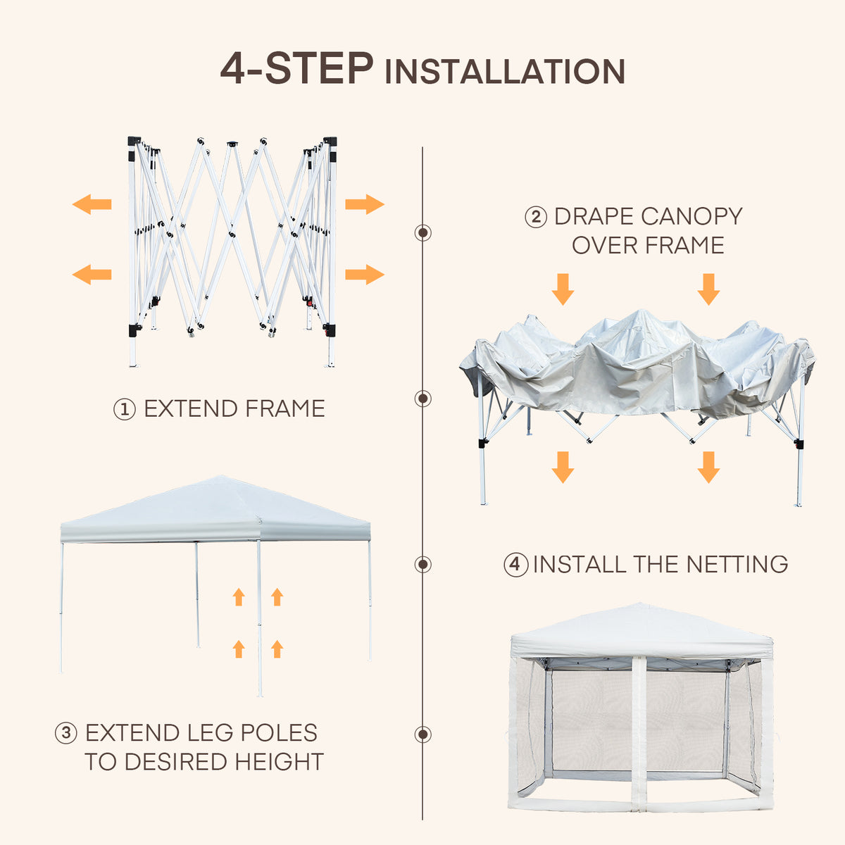 10' x 10' Outdoor Pop-up Canopy Tent with Mesh Sidewalls T4981