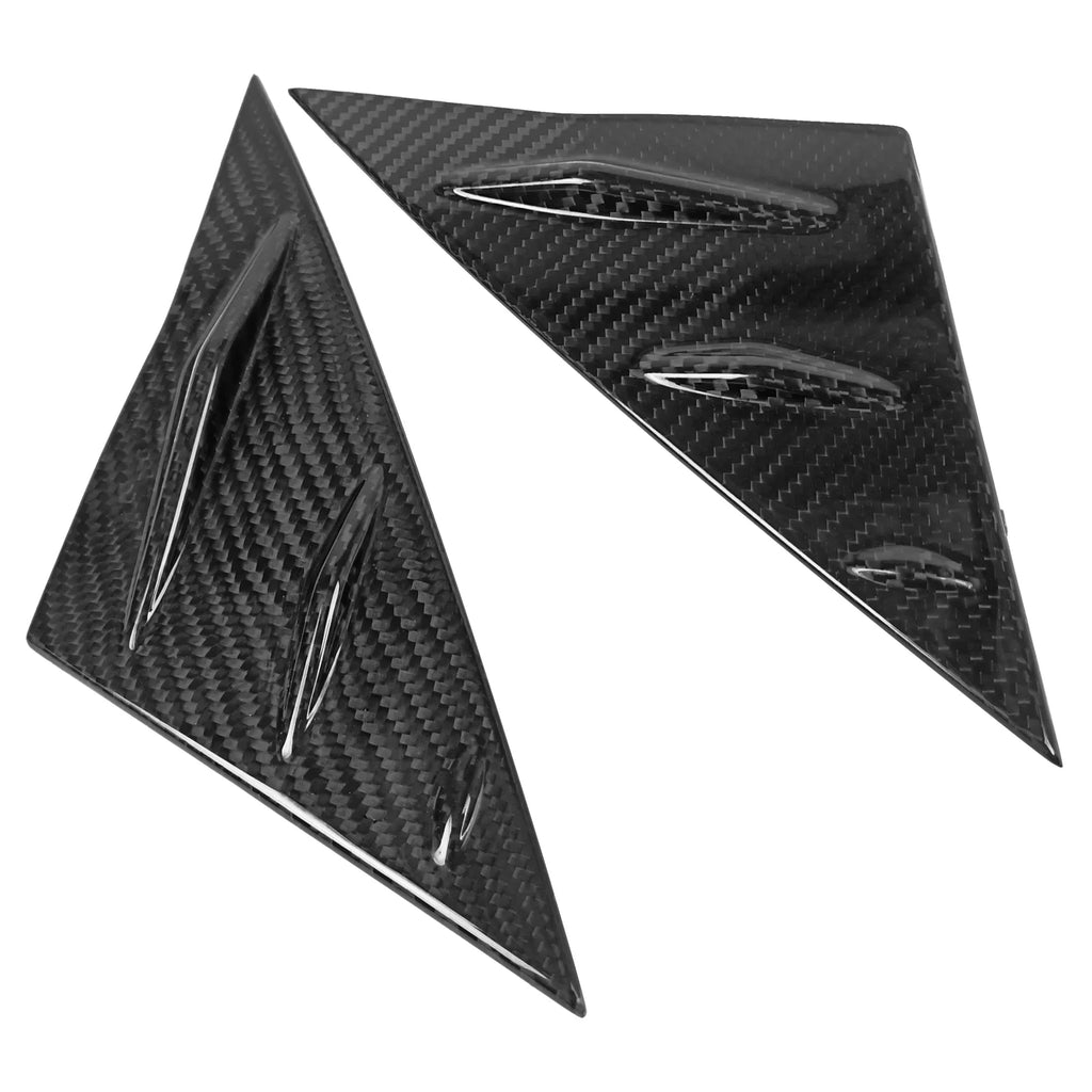 Front Window Louver Real Carbon Fiber Vent Trim 2PCS O404