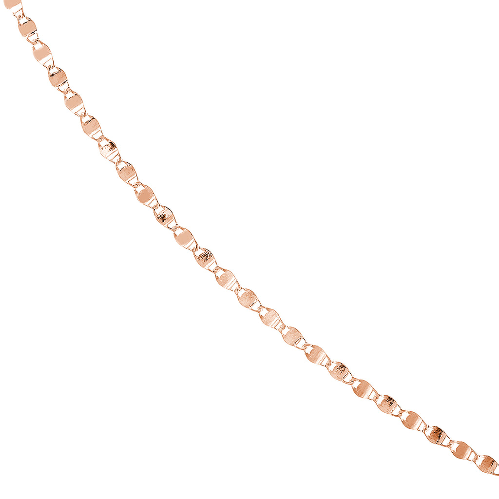 14K Rose Gold 16" Diamond Cut Chain Necklace G398