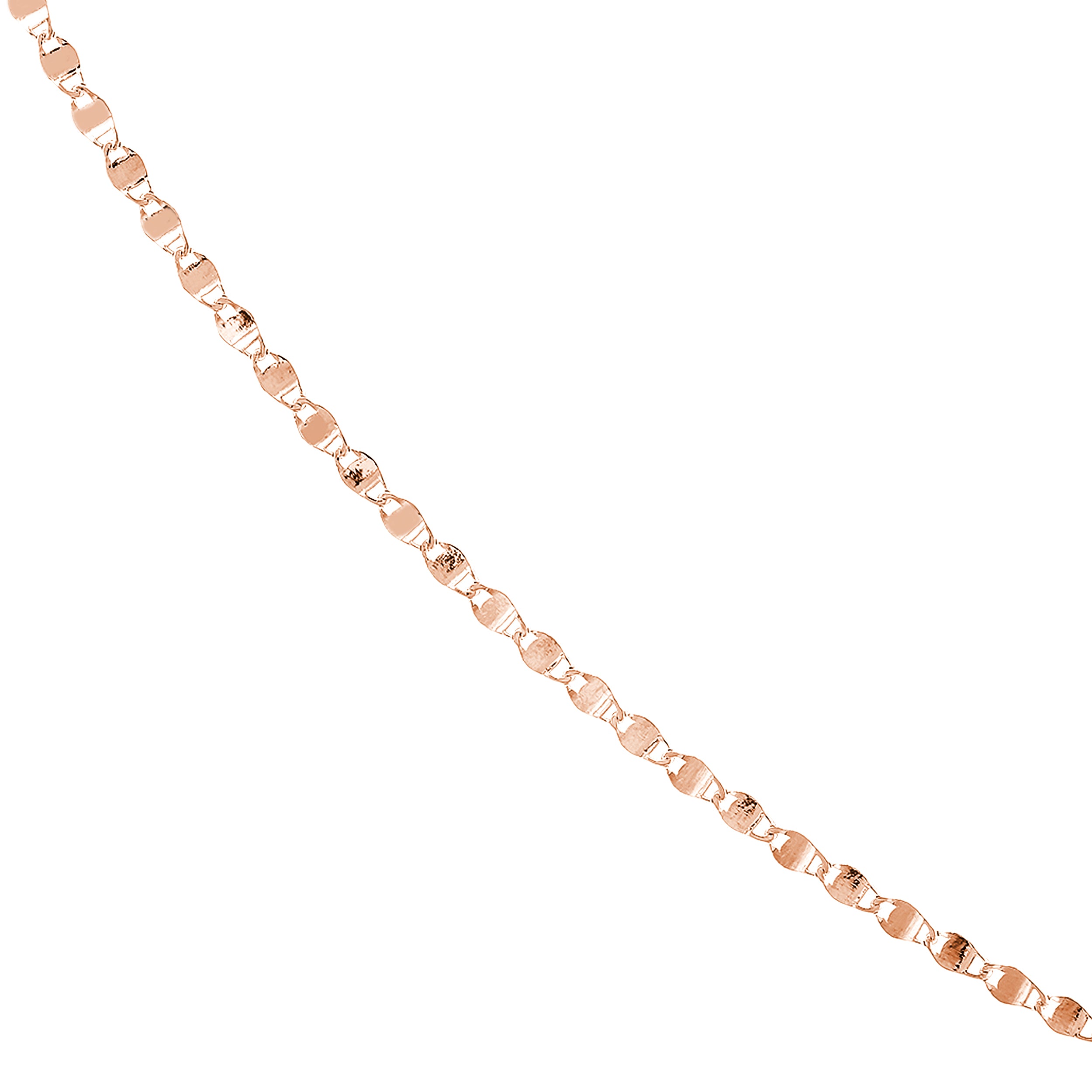 14K Rose Gold 16" Diamond Cut Chain Necklace G398